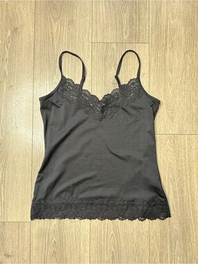 Y2K vintage White House Black Market Black Lace-Trim Camisole